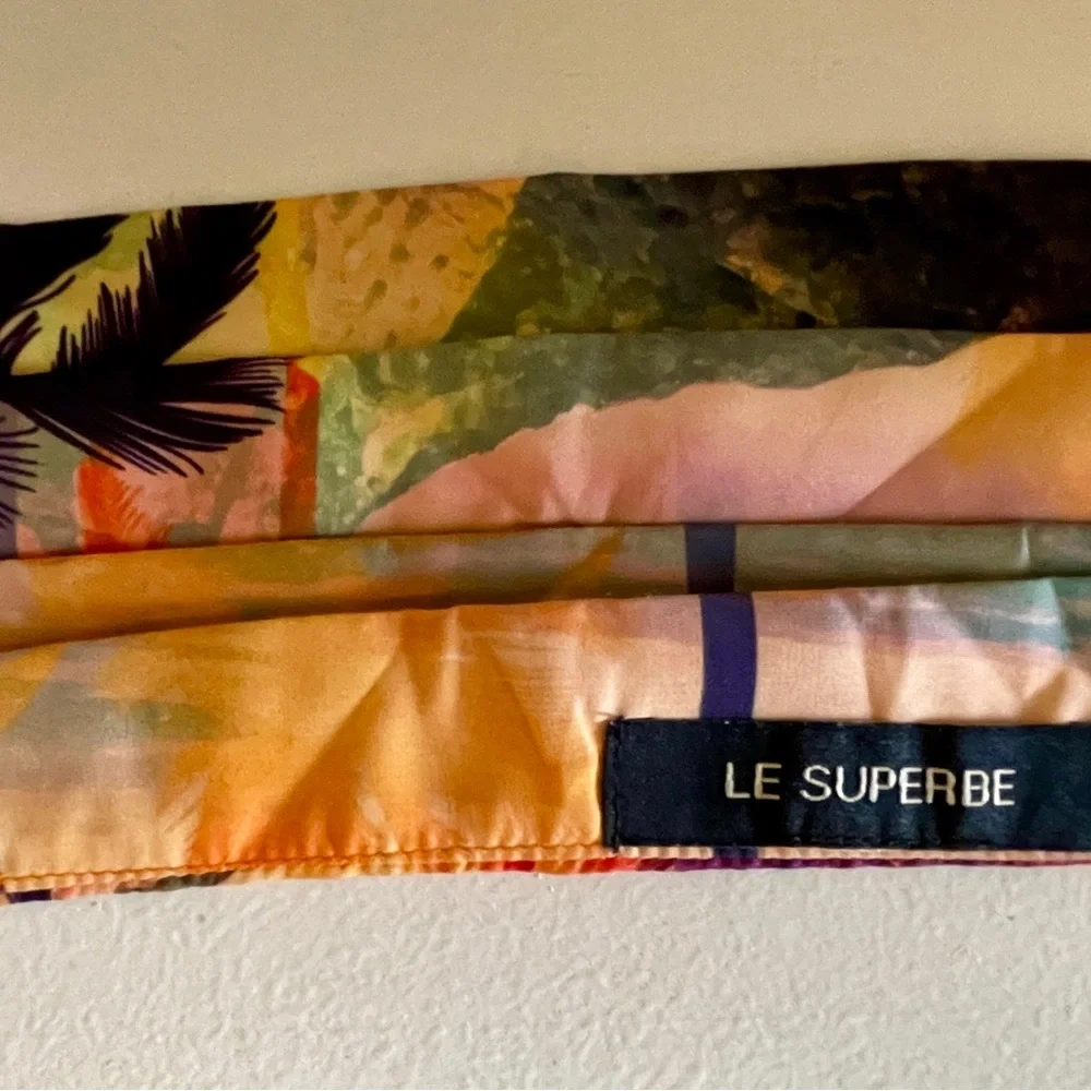 LE SUPERBE Tropical Print REVERSIBLE Fabric FACE MASK O/S